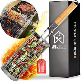 EdelKüche Premium Grillkorb aus Edelstahl für