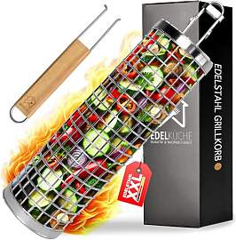 EdelKüche Premium Grillkorb (XXL) aus Edelstahl