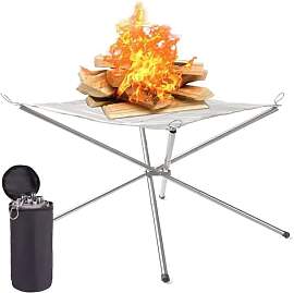 Edelstahl Feuerschale Faltbar Großformatig 56cm
