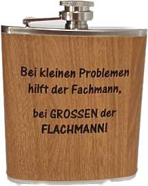 Edelstahl Flachmann 170ml in Holzoptik – Ideal