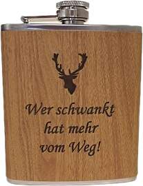 Edelstahl Flachmann 170ml in Holzoptik – Ideal