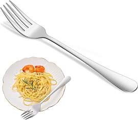Edelstahl Gabeln 8er Set Silber, Gabel Set 20,5 cm 