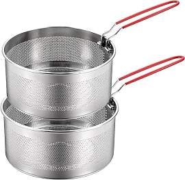 Edelstahl Lebensmittel Siebkorb Set, 2 Stück,