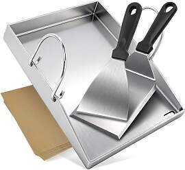 Edelstahl Plancha Grillplatte 40x30cm, 4mm Massiv
