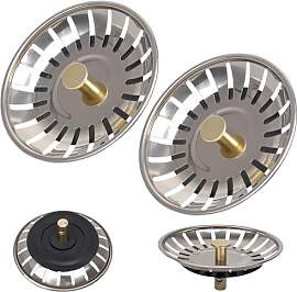Edelstahl-Sieb für Küchenspüle 77mm, 2 Stück