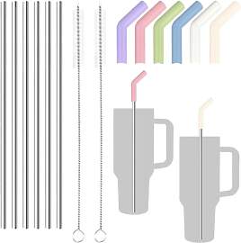 Edelstahl Strohhalme Wiederverwendbar, 6pcs