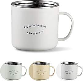 Edelstahl Tasse 300ml Thermobecher mit Henkel,