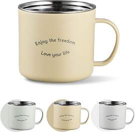 Edelstahl Tasse 300ml Thermobecher mit Henkel,