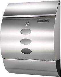 Edelstahlbriefkasten halbrund mit Zeitungsfach