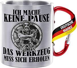 Edelstahltasse mit Karabiner - Ich mache keine