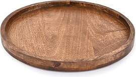 EDHAS Dekoratives rundes Tablett aus Holz für