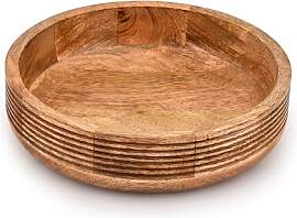 EDHAS Salatschüssel aus Mangoholz, handgefertigt, 