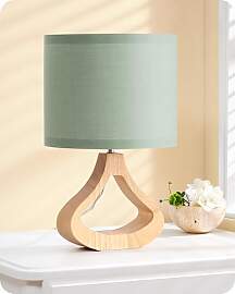 EDISHINE Nachttischlampe Holz, Tischleuchte mit