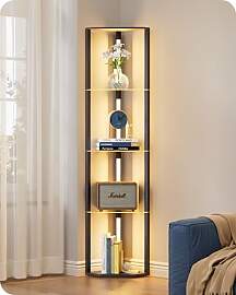 EDISHINE Stehlampe Wohnzimmer Holz, Retro