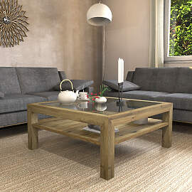 Edler Massivholz-Couchtisch aus Wildeiche, mit