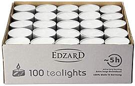 EDZARD 100 Teelichter weiß in Alu Hülle,