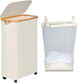 efluky Wäschekorb mit Rollen, 75L Faltbarer