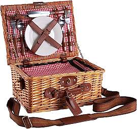 eGenuss Picknickkorb 2 Personen Rot mit Kühlfach