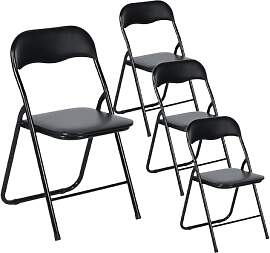 EGGREE 4er Set Klappstühle Metallrahmen mit PVC - 