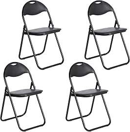 EGGREE 4er-Set Klappstuhl Schwarz Weicher