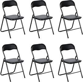 EGGREE 6er Set Klappstühle Metallrahmen mit PVC - 