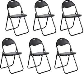 EGGREE 6er-Set Klappstuhl Schwarz Weicher