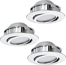 EGLO 3er Set LED Einbaustrahler Pineda, Spots aus