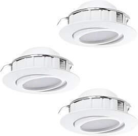 EGLO 3er Set LED Einbaustrahler Pineda, Spots aus