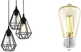 EGLO Pendelleuchte Tarbes schwarz Vintage,