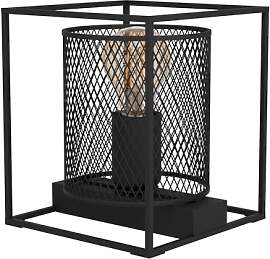 EGLO Tischlampe Catterick, eckige Nachttischlampe