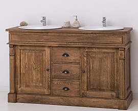 Eiche Waschtisch Landhausstil mit Becken, braun