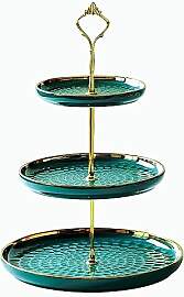 Eidoct Rundes 3-Etagen-Porzellan-Cupcake-Gestell,