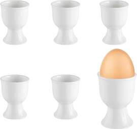 Eierbecher Set aus Porzellan, 6er Eierbecher Weiss 
