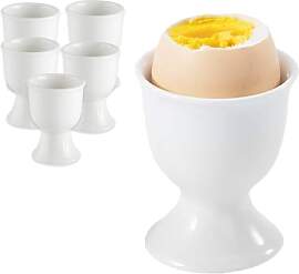 Eierbecher Set aus Porzellan, 6er Eierbecher Weiss 