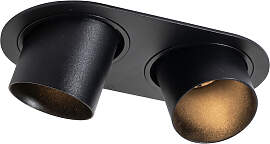 Einbauleuchte schwarz GU10 50mm 2-flammig -