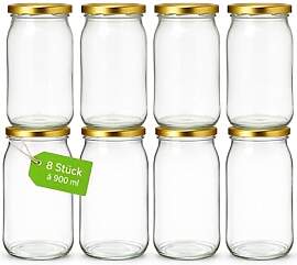 Einmachgläser mit schraubdeckel 900 ml 8er Set