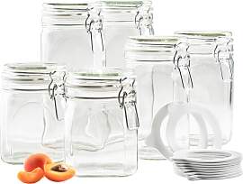 Einmachglas-Set aus Glas, 6-teilig