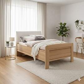 Einzelbett Elfun Komfort Eiche teilmassiv