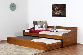 Einzelbett / Funktionsbett Kiefer massiv Vollholz