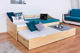 Einzelbett / Funktionsbett Kiefer massiv Vollholz