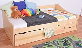 Einzelbett / Funktionsbett Kiefer massiv Vollholz