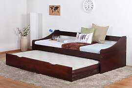 Einzelbett / Funktionsbett Kiefer massiv Vollholz