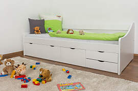 Einzelbett / Funktionsbett Kiefer massiv Vollholz