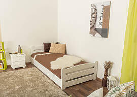 Einzelbett / Funktionsbett Kiefer massiv Vollholz