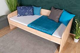 Einzelbett / Gästebett 01, Farbe: Buche - 90 x