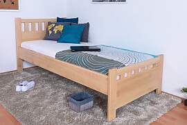 Einzelbett / Gästebett Buche massiv Vollholz