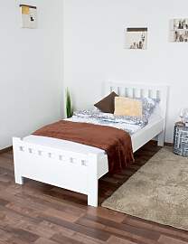 Einzelbett / Gästebett Kiefer massiv Vollholz