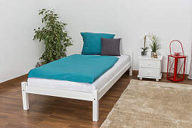 Einzelbett / Gästebett massives Kiefernholz,