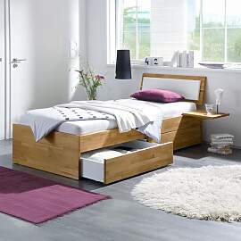 Einzelbett Leova Komfort Kernbuche Massivholz mit
