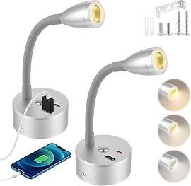 Eirolace 2 Stücke Wohnmobil Leselampe mit USB